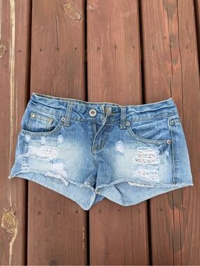 BONGO Distressed Blue Denim Jean Shorts